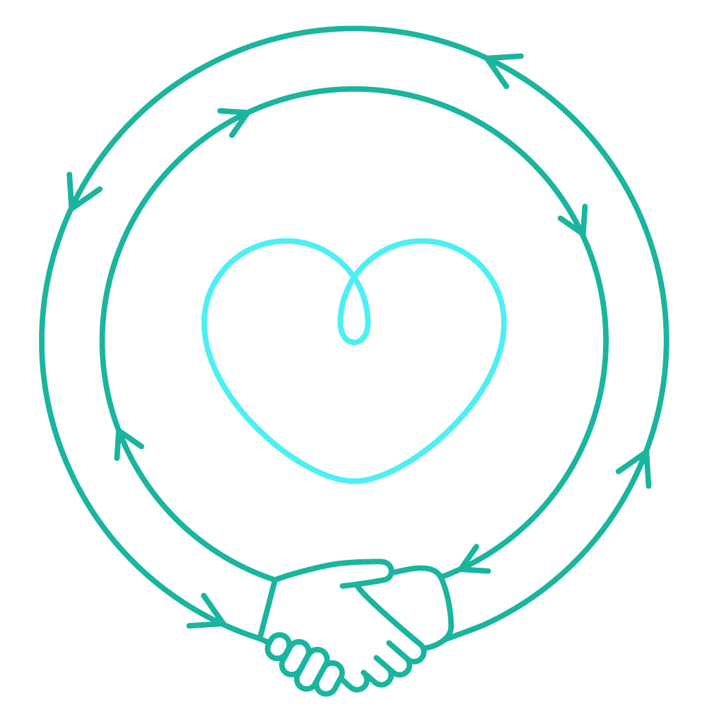 Handshake circle heart