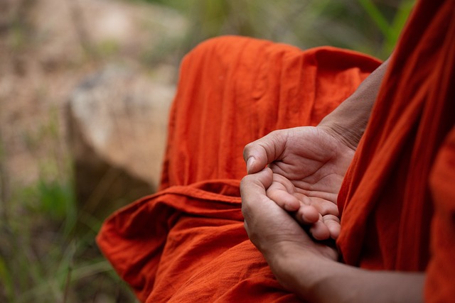 Monk folding hands