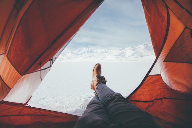 camping view from tent 