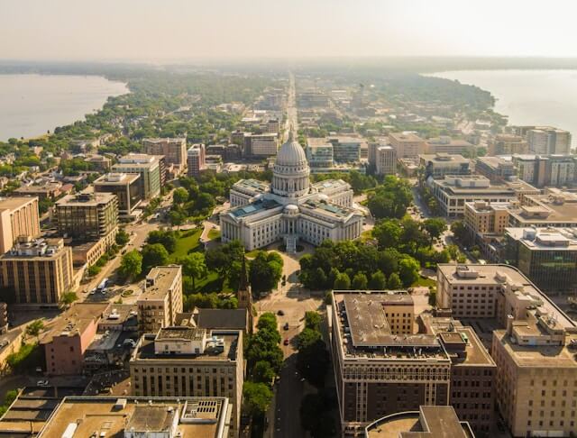 Madison, Wisconsin from above